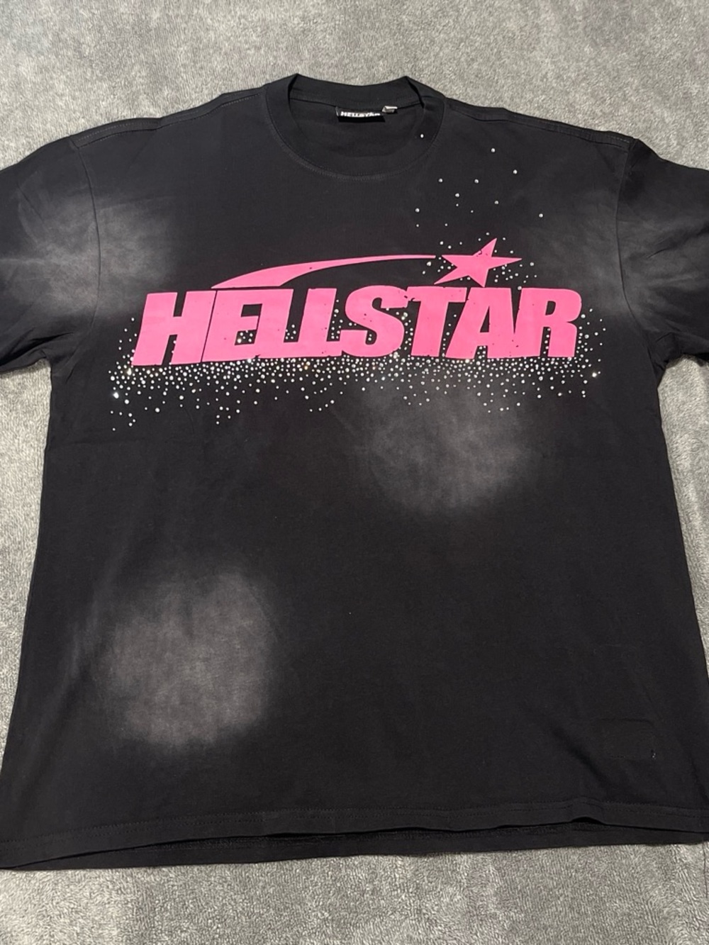 Kids' Hellstar Black Short Sleeve Tee with Pink Logo